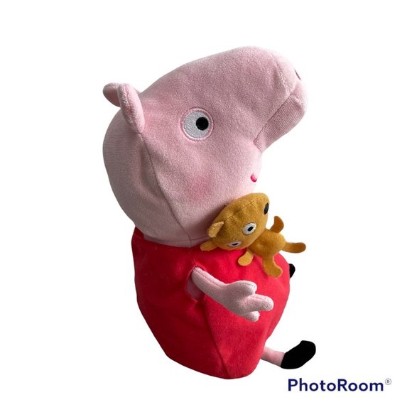 Ty Beanie Babies 8in. Peppa Pig Holding Brown Teddy Bear Plush. No tag. - Picture 4 of 9